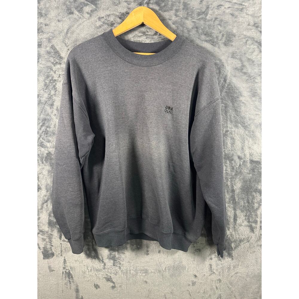 VTG 90s JC Penny Official US Olympic Crewneck Sweatshirt Men's Large Gray USA!